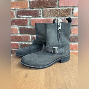 AllSaints Dark Grey Classic Biker Boot